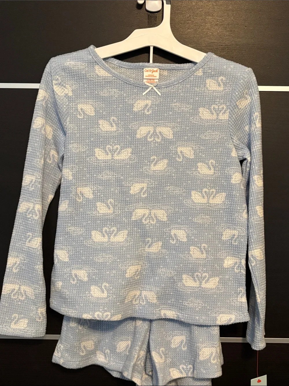 Cat & Jack Girls Light Blue Waffle Knit Pajama Set